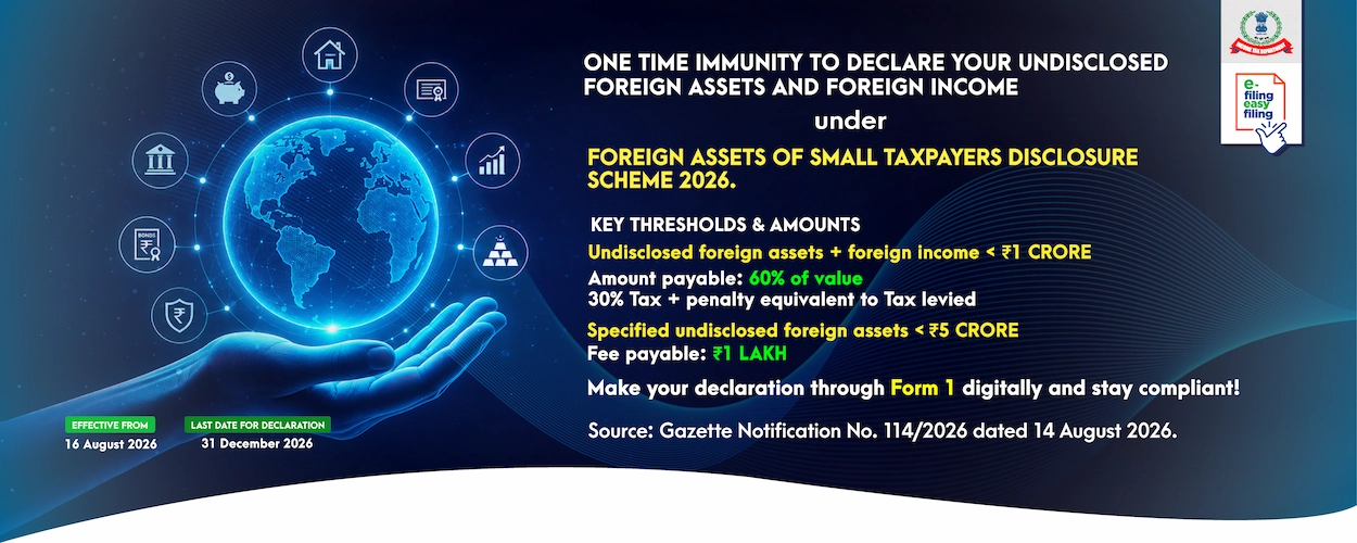 Income Tax Department overview of the Foreign Assets of Small Taxpayers Disclosure Scheme 2026